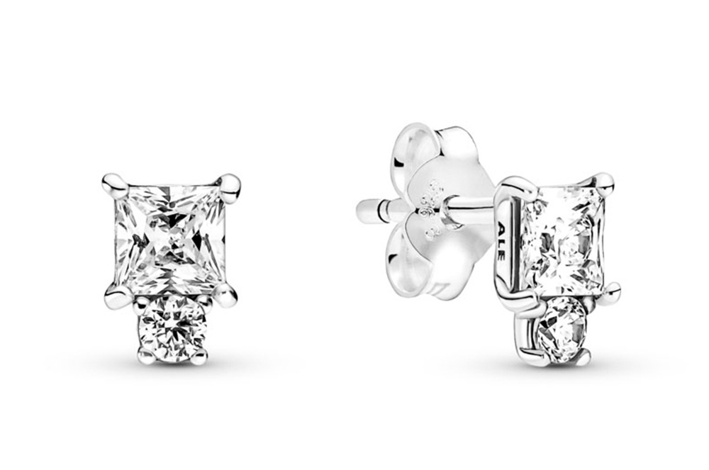 Arracades Pandora "Cercle i quadrat brillant"