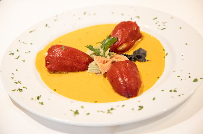Pebrots farcits de peix i marisc de Marquet Gourmeterie
