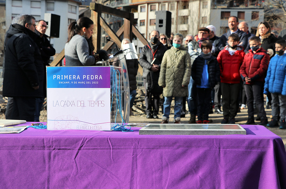 Primera pedra del nou parc de l'ossa a encamp