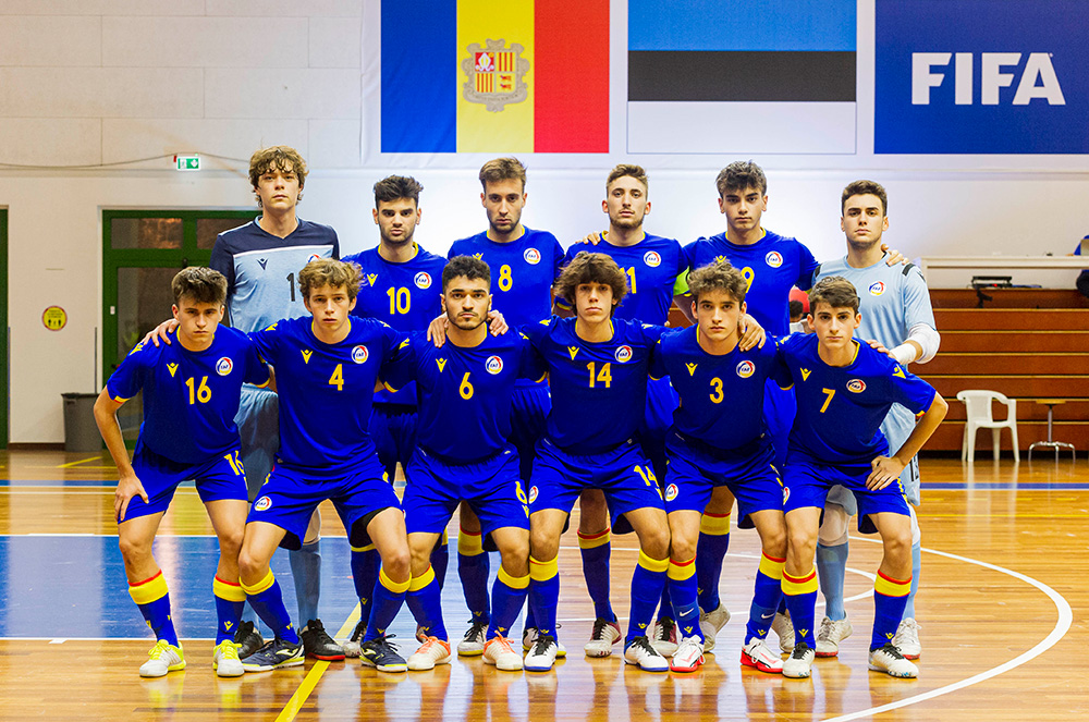 Selecció andorrana de futsal sub 19 dirigida per Aitor García