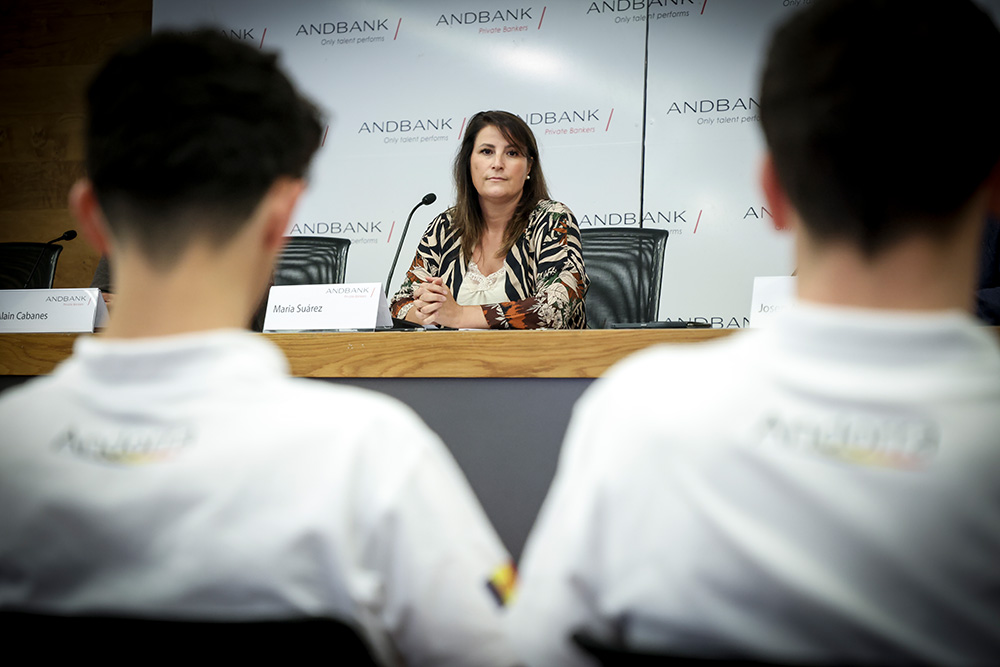 Maria Suarez a la roda de premsa dels FOJE de Maribor 2023
