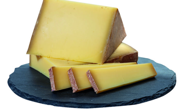 Cheese collection, French cow cheese comte, beaufort, abondance